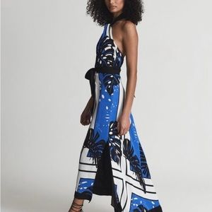Reiss London Erin Palm Print Midi Dress